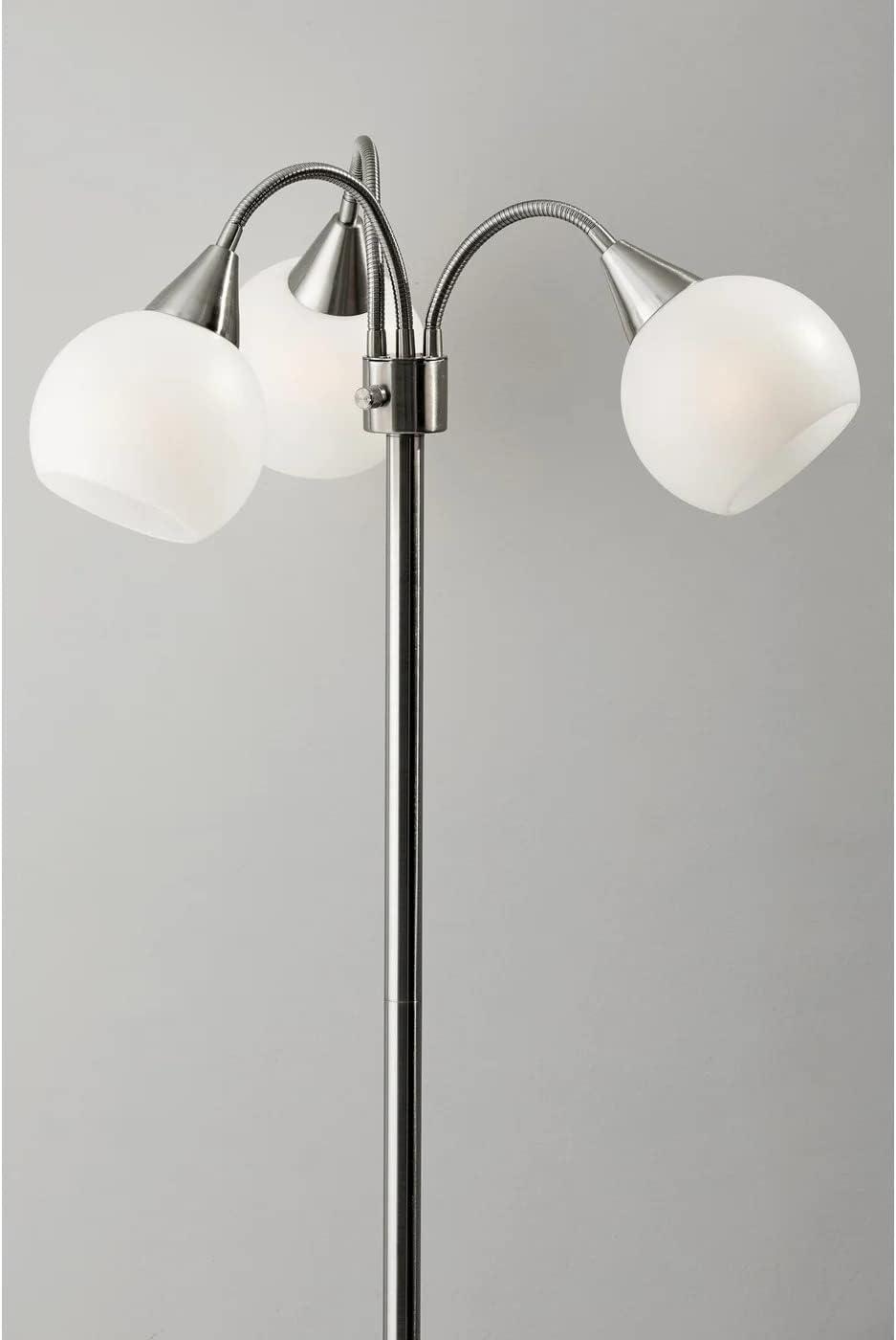 65.5" Phillip 3-Arm Floor Lamp Steel - Adesso: Modern Standing Light, ETL Listed, No Bulb Included