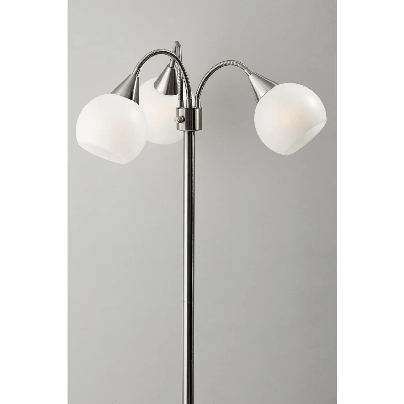 65.5" Phillip 3-Arm Floor Lamp Steel - Adesso: Modern Standing Light, ETL Listed, No Bulb Included