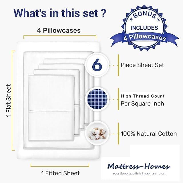 Modern Threads Modern Threads 6-Piece Bed Sheet Set, Deep Pocket, Ultra Soft Microfiber, Cool & Breathable