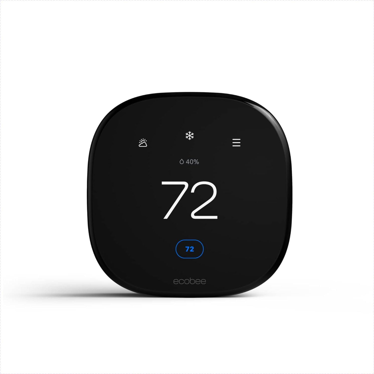 ecobee Smart Thermostat Enhanced: Energy Star Certified, Compatible with Alexa & Google Assistant, 3-Year Warranty