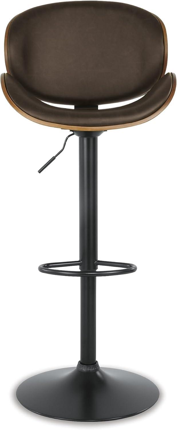 Signature Design by Ashley Contemporary Bellatier Adjustable Height Bar Stool  Brown