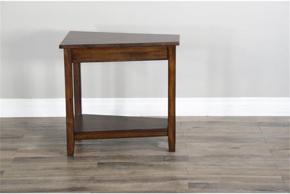 Sunny Designs Santa Fe 16" Transitional Wood Chair Side Table in Dark Chocolate