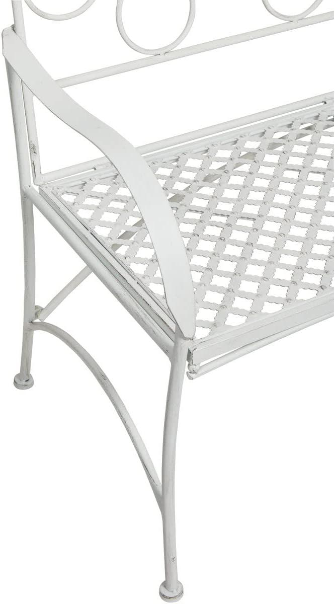 36" x 45" Daisy Metal Garden Bench White - Alpine Corporation