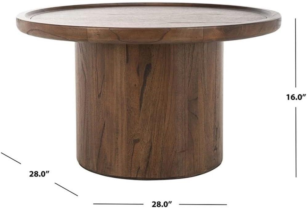 Devin Round Coffee Table - Dark Oak - Safavieh