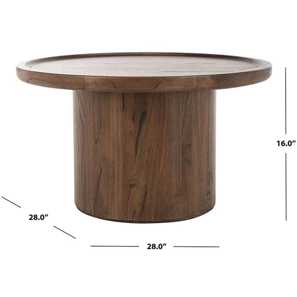 Devin Round Coffee Table - Dark Oak - Safavieh
