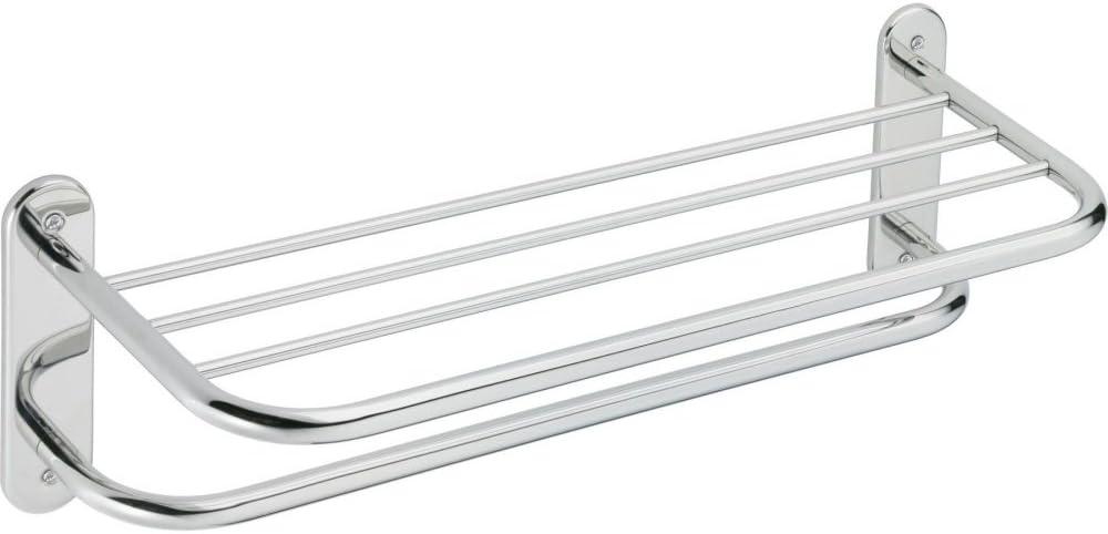 Polished Stainless Steel 24" Wall Mounted Towel Bar Shelf