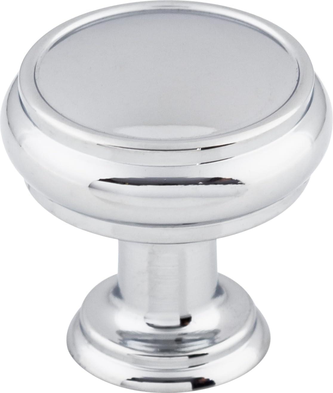 Polished Chrome Round Mushroom Cabinet Knob with Mounting Hardware