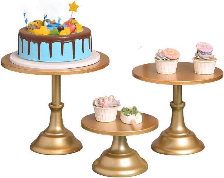 AMIENIV Iron Baby Shower Cake Stand, Gold (3 Count)