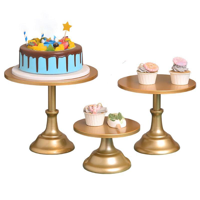 AMIENIV Iron Baby Shower Cake Stand, Gold (3 Count)