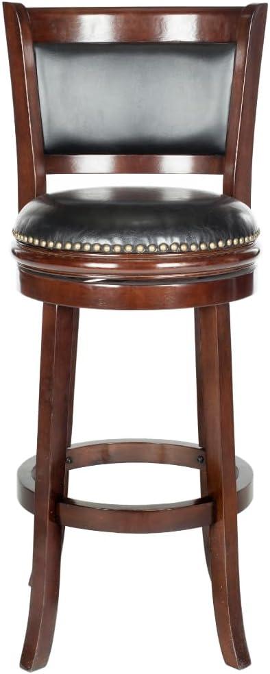 Brockway Swivel Bar Stool - Cappuccino/Black - Safavieh