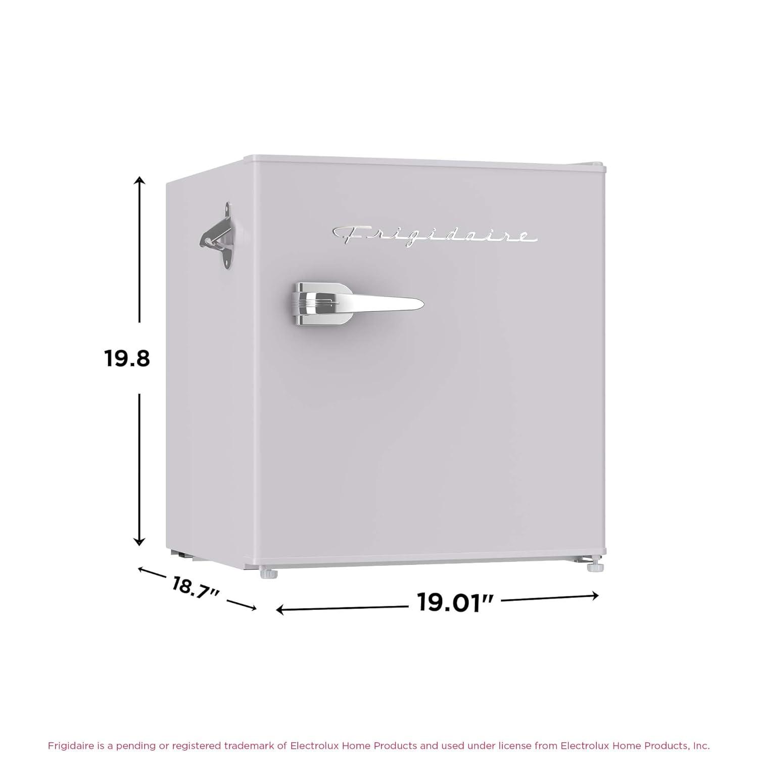 Frigidaire 1.6 cu ft Retro Fridge With Side Bottle Opener Moonbeam: Compact Dorm & Skincare Refrigerator-Freezer, Manual Defrost