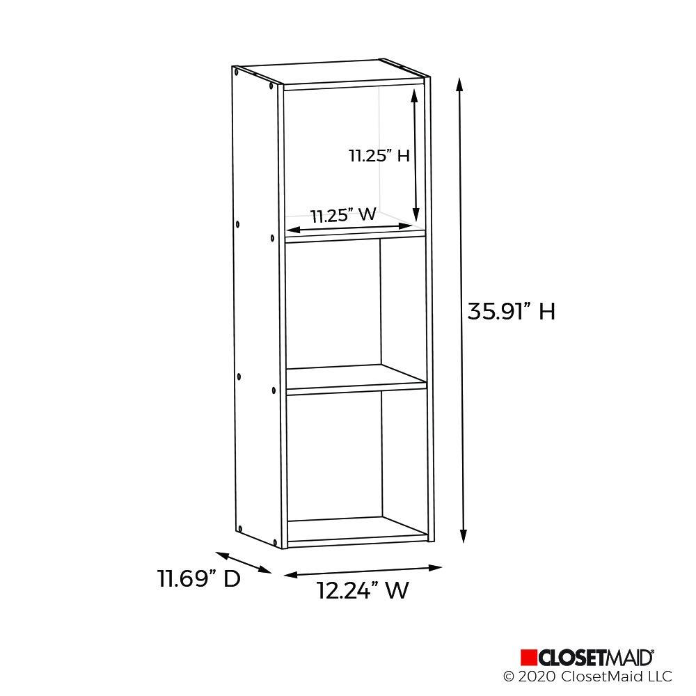 ClosetMaid Cubeicals 35.91'' H x 12.24'' W 3-Cube Bookcase