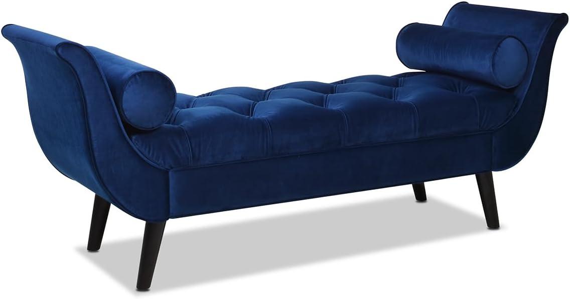 Alma Tufted Flared Arm Entryway Bench Navy Blue