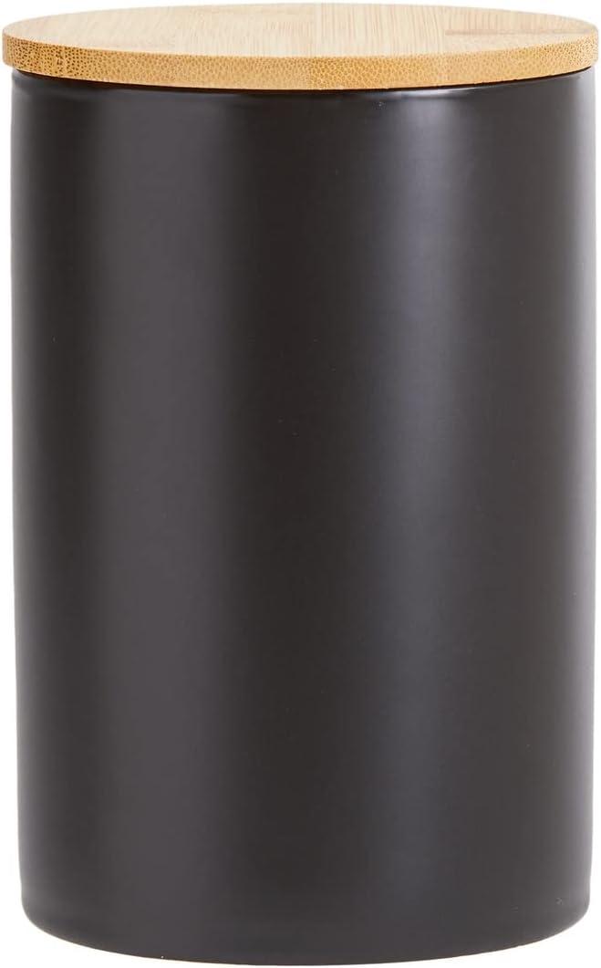 Farmlyn Creek Set of 3 Marble Ceramic Canisters with Wooden Bamboo Lids, Kitchen Counter Containers, Food Storage Jars, 3 Sizes