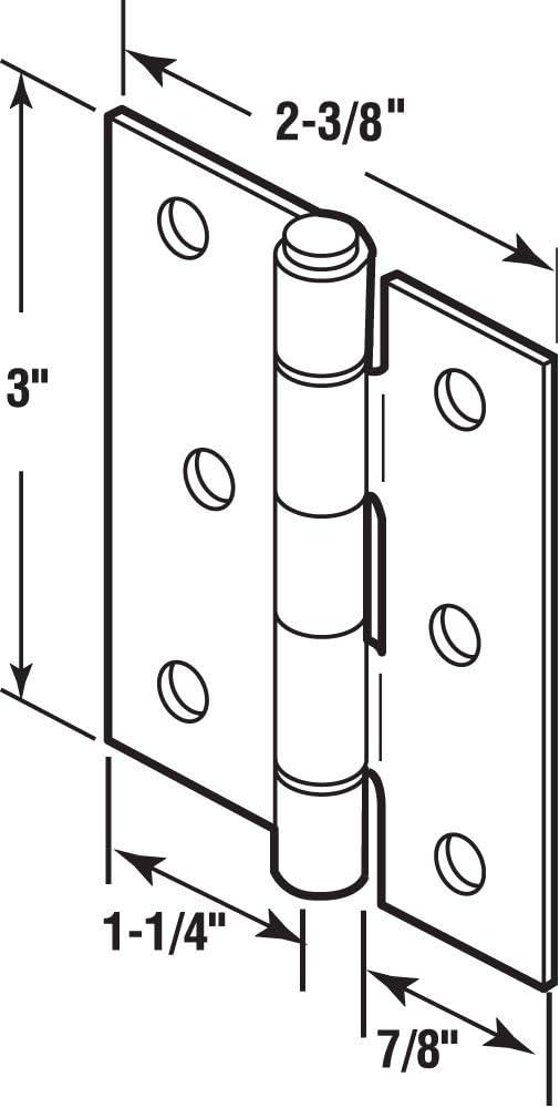 Prime-Line Screen Door Replacement Hinges, 3 in. Long, Steel, Black (Set of 2)