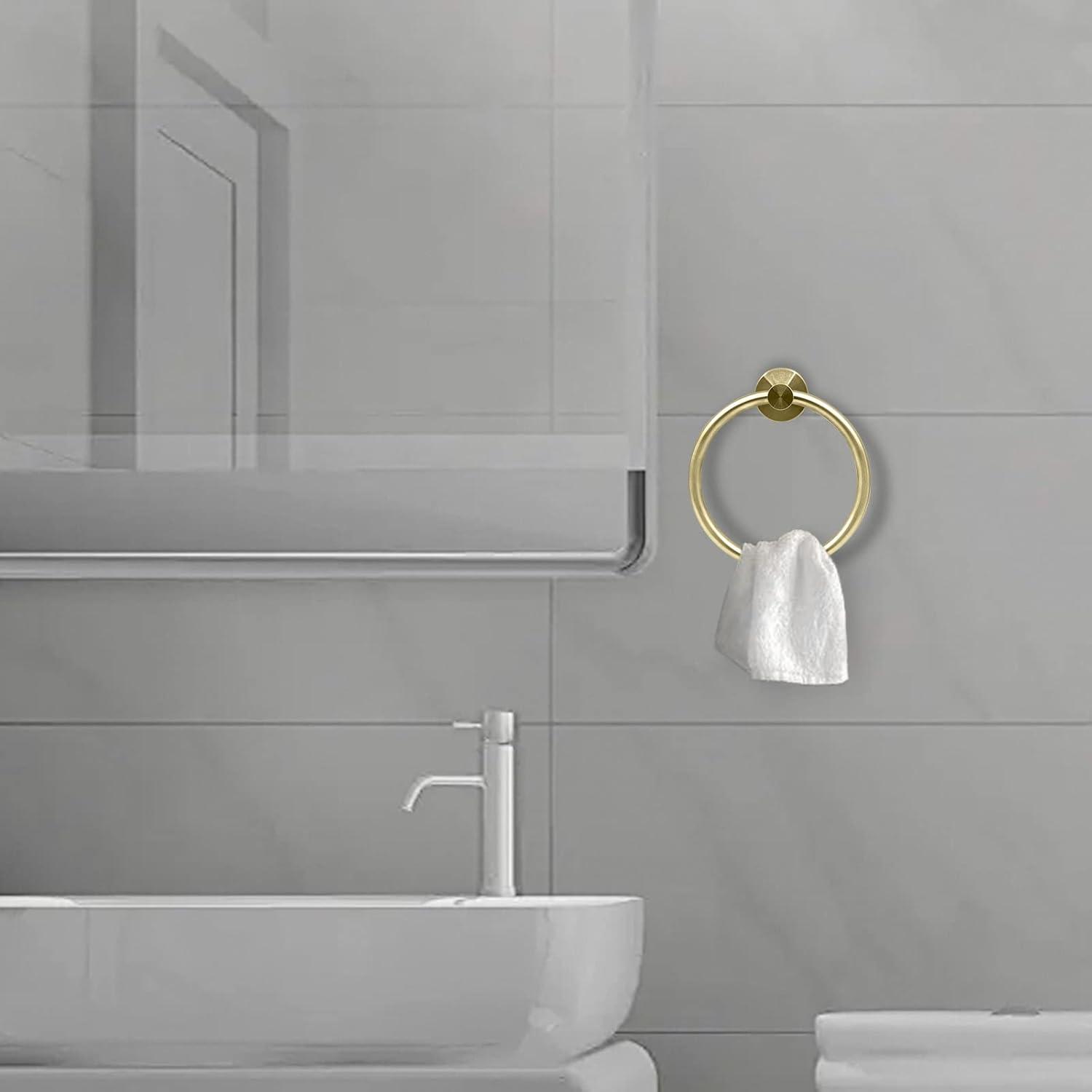 ¡Vuelta a la Escuela! Toallero de Baño, Barras para Toallas de Baño, Estante para Toallas, Organizador de Toallas de Baño Montado en la Pared, Anillo de Toalla de Mano, Toalla de Baño Redonda, Toalla de Montaje en Pared de Acero Inoxidable 304 para Cocina y Baño