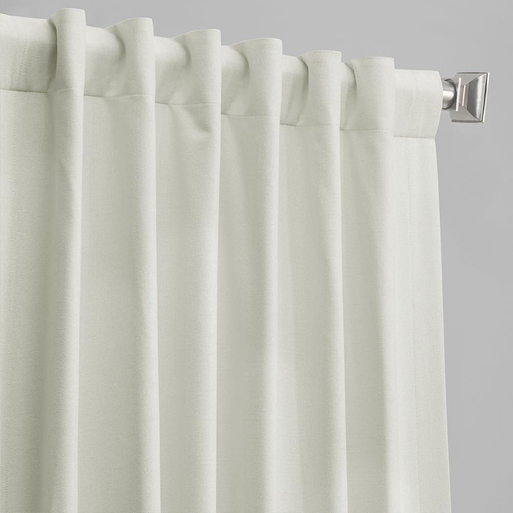 HPD Half Price Drapes Vintage Blackout Curtains for Bedroom - 120 Inches Long Thermal Cross Linen Weave Full Light Blocking 1 Panel Blackout Curtain, (50W x 120L), Starlight Off White