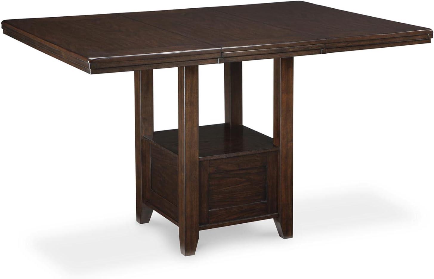Counter Height Extendable Dining Table Dark Chestnut - Signature Design by Ashley: Removable Leaf, Seats 6, Wood Veneer