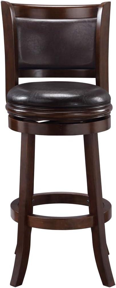 29" Augusta Swivel Barstool Brown - Boraam Industries: Contoured Back, Rubberwood Legs, 300 lbs Capacity