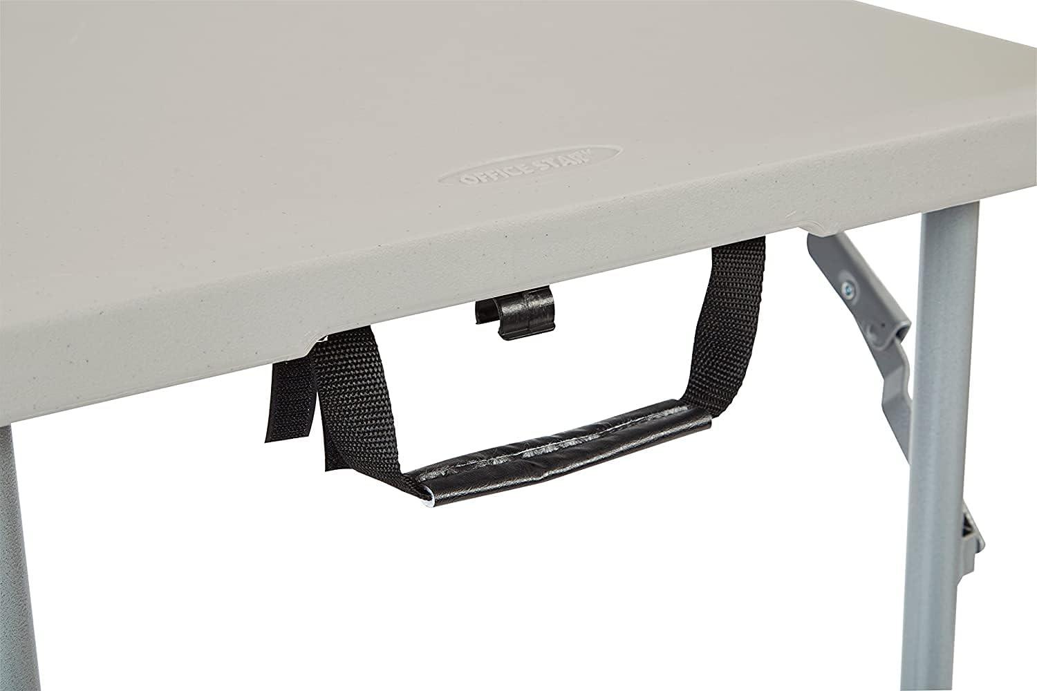 4' Long- Height Adjustable Fold in Half Resin Multi Purpose Table in Light Gray