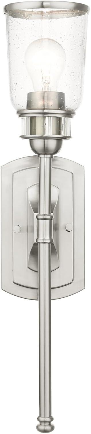 Livex Lighting Lawrenceville 1 Light Wall Sconce Brushed Nickel Finish