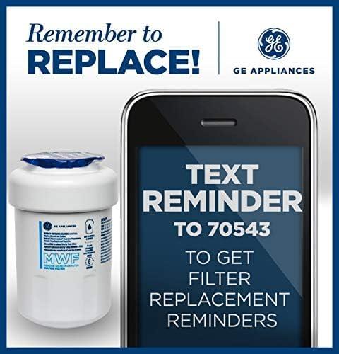 GE Appliances MWF Replacement Refrigerator Water Filter: Filters Lead, Asbestos, Chlorine, Pesticides, 1-Year Warranty