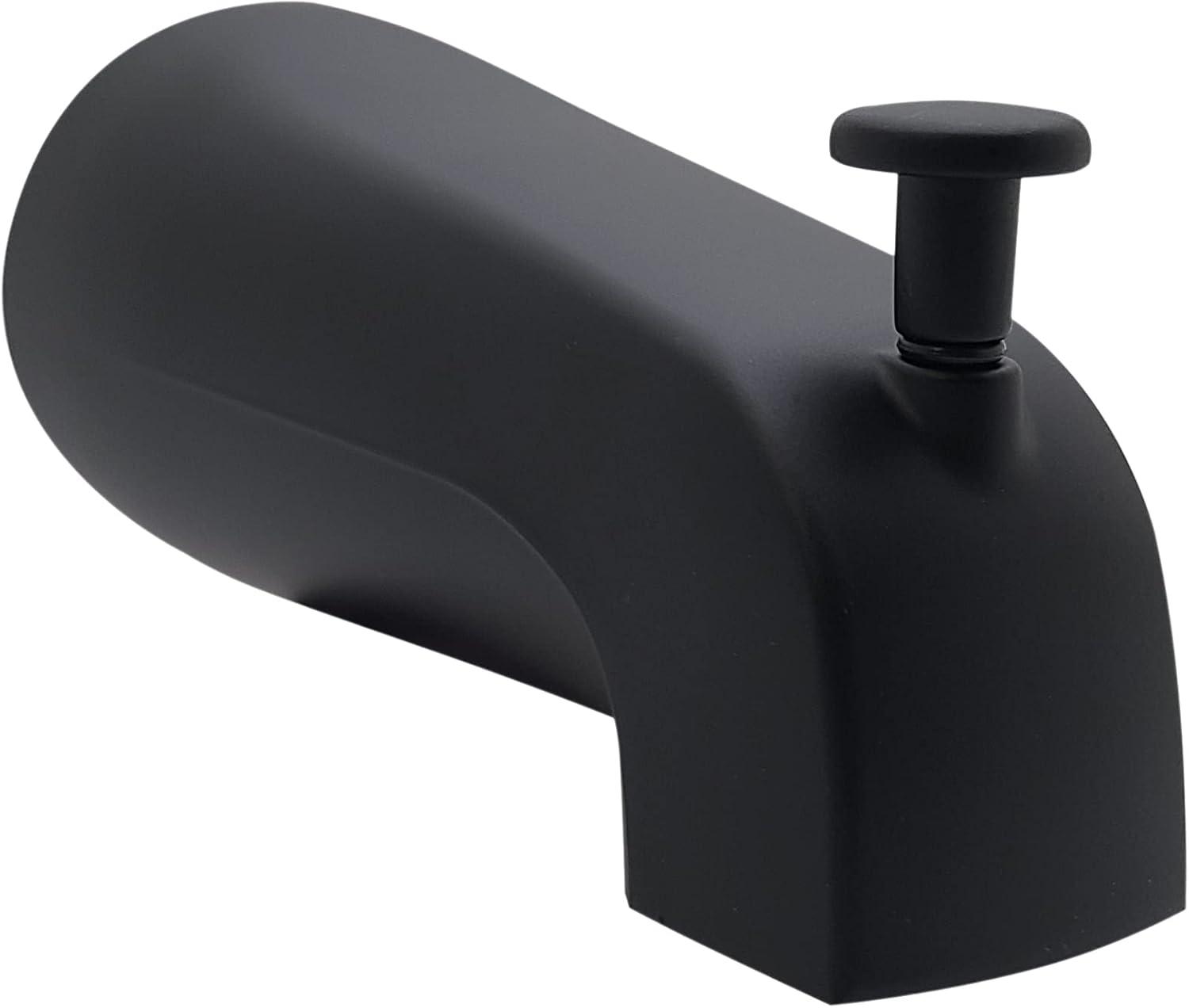 Matte Black Wall Mounted Tub Spout with Diverter