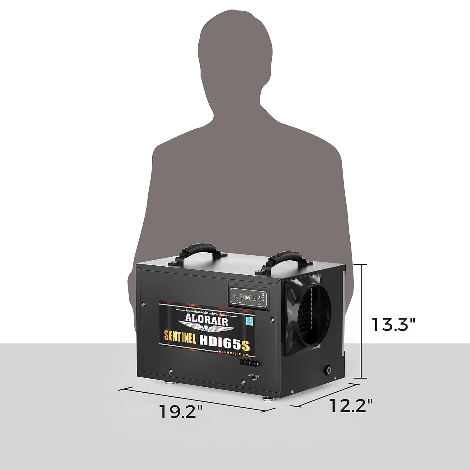 AlorAir 120 PPD Black Commercial Dehumidifier with Pump and Hose