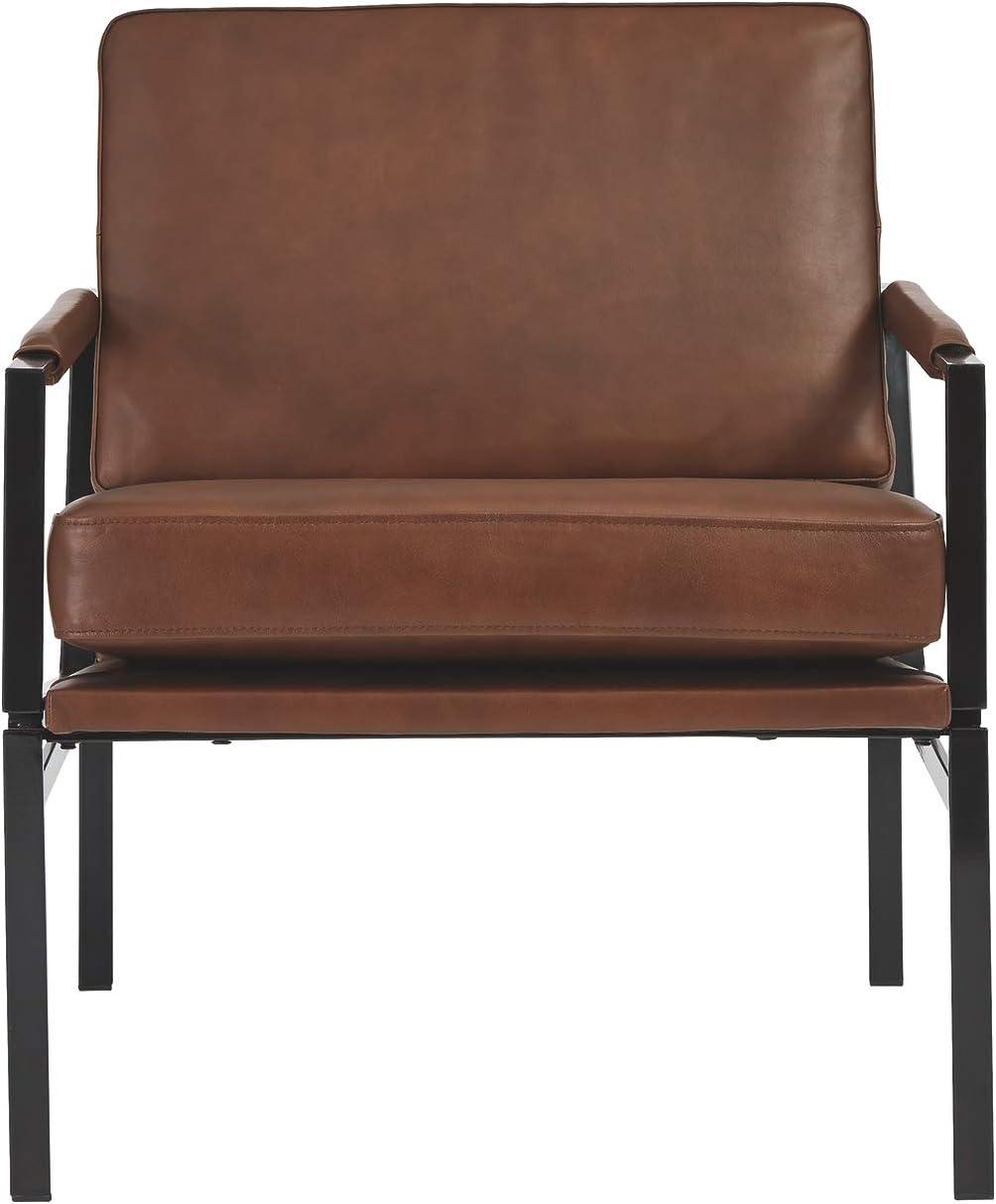 Signature Design by Ashley Contemporary Puckman Accent Chair Brown/Silver Finish