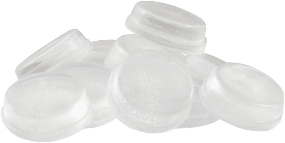Super Sliders. size: 1/2" Round Self Stick Cabinet Bumpers Plastic, Clear, 12 Pack