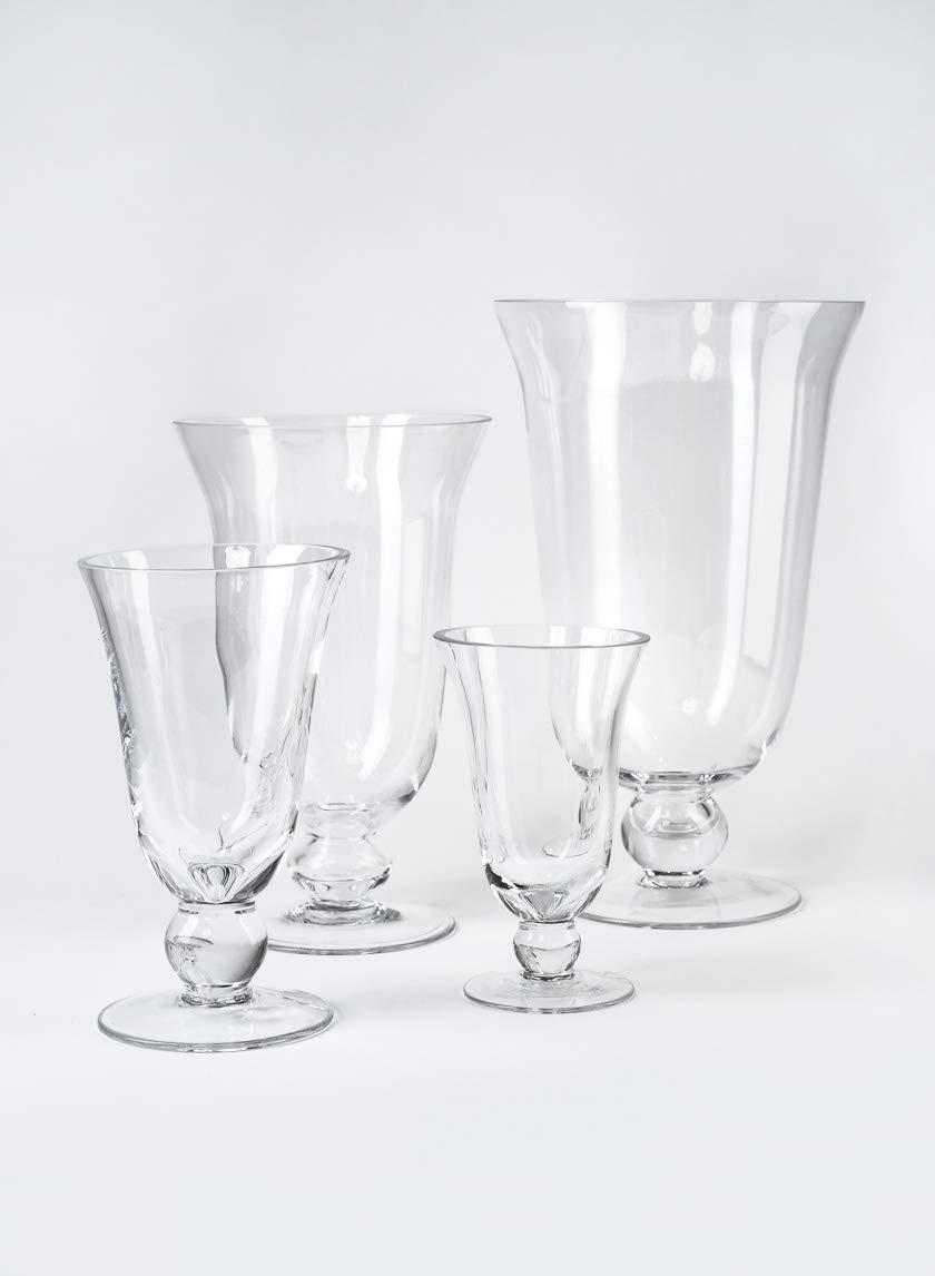 Serene Spaces Living Wazon Glass Urn Vase, Decorative Pedestal Bouquet Vase, Ideal as Floral Centerpieces at Wedding, Event, Party, Measures 6" Tall & 3.5" Diameter