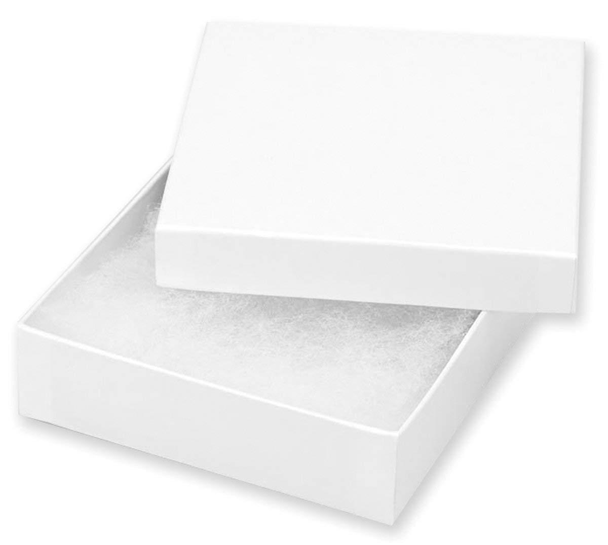 Darice 3.5" x 3.5" x 0.875" Jewelry Box White with Fill, 6 Piece