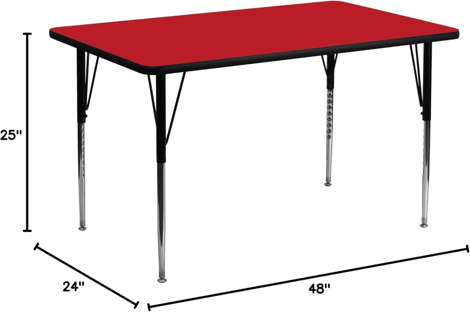 Goddard 24''W x 48''L Rectangular HP Laminate Activity Table - Adjustable Legs