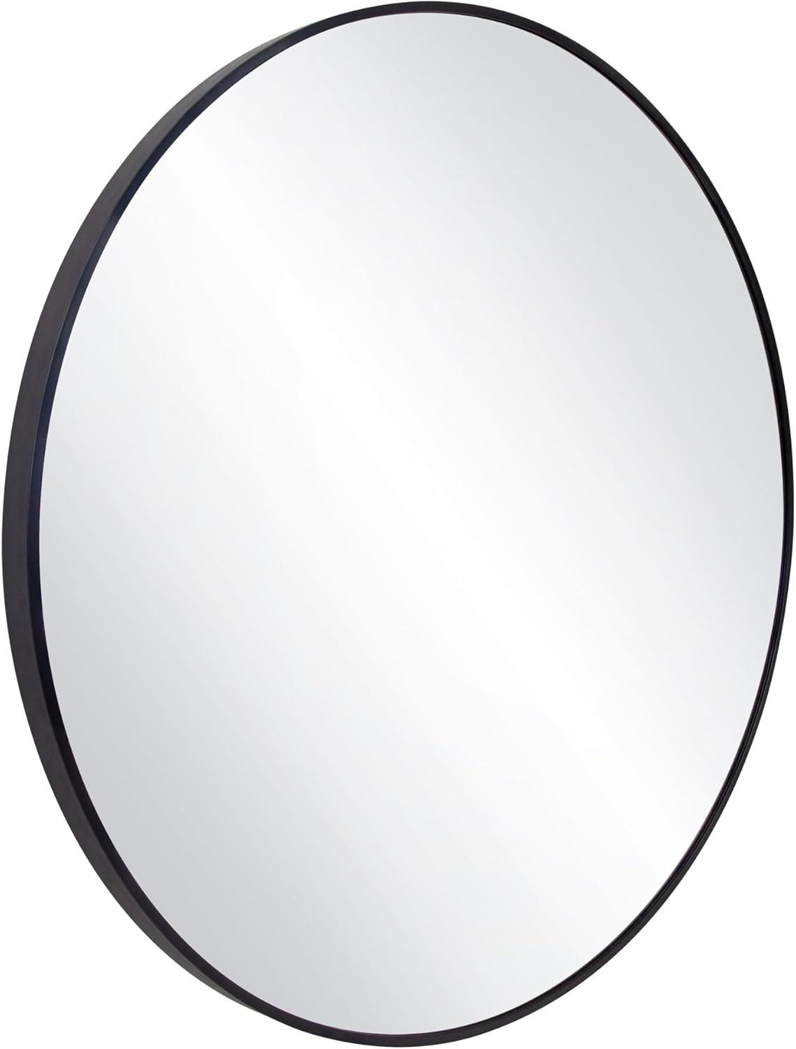 Design House Kenna Round Wall Mirror with Gold Metal Frame-24-inch