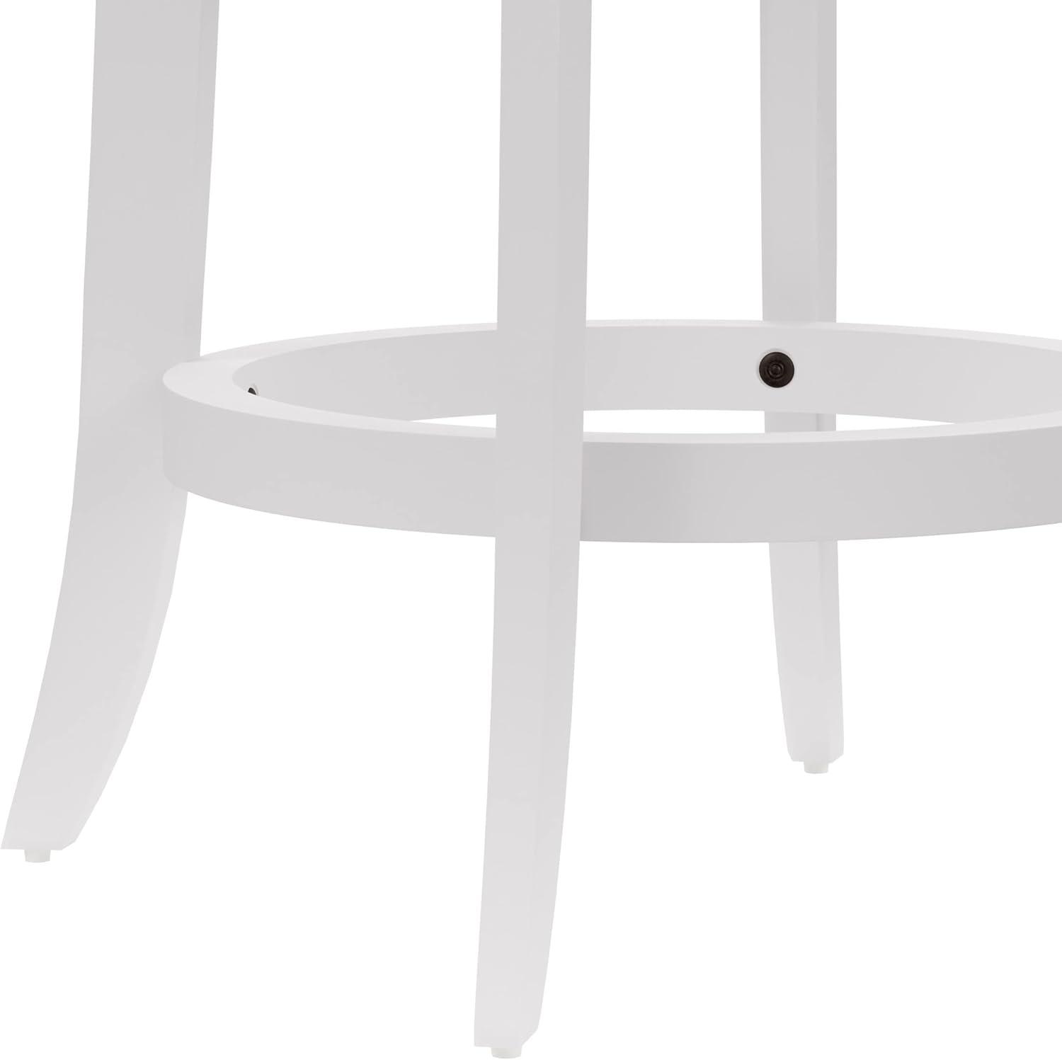 Presque Isle White Wood and Metal Swivel Counter Height Stool