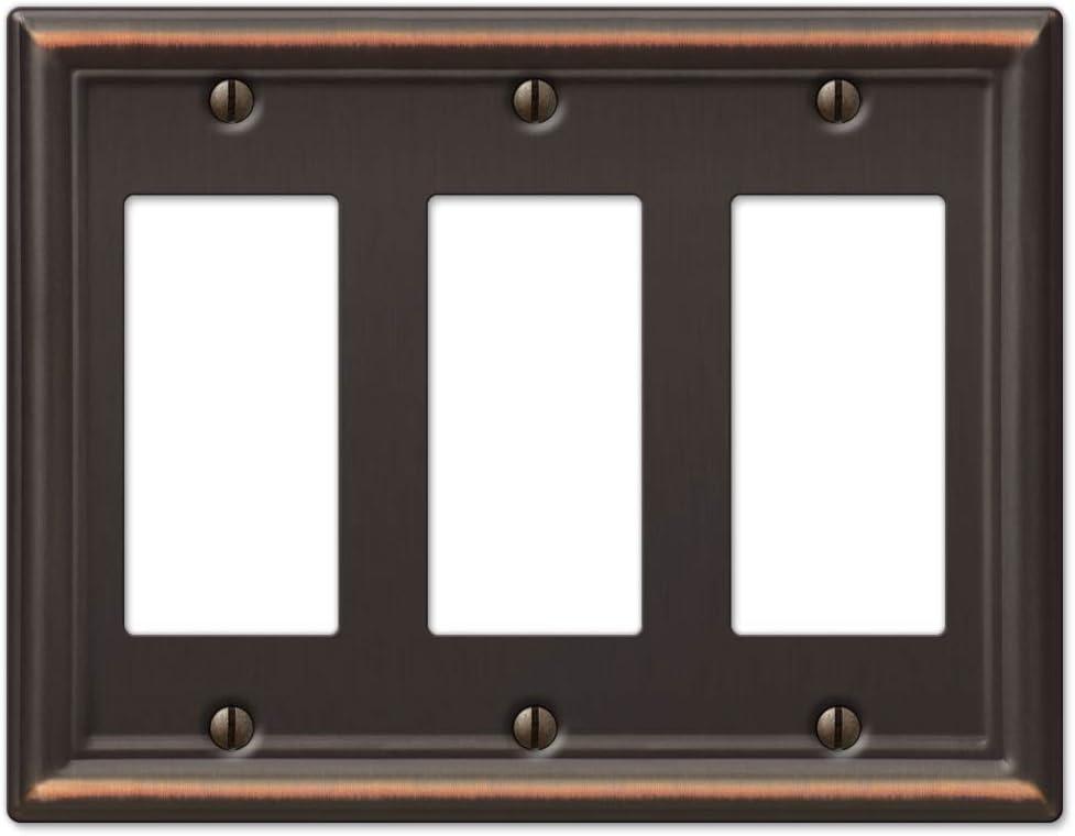 Amerelle 149RRRDB Chelsea Wallplate, 3 Rocker GFCI, Steel, Aged Bronze, 1-Pack