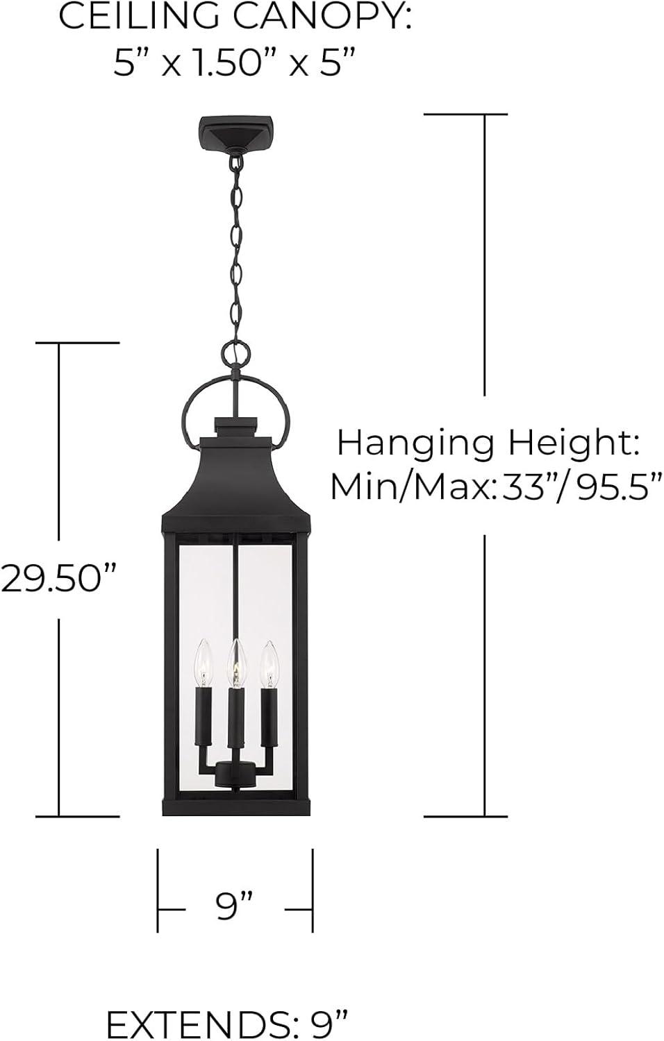 Capital Lighting 946442 Bradford 4 Light 9" Wide Outdoor Taper Candle Mini Pendant - Black