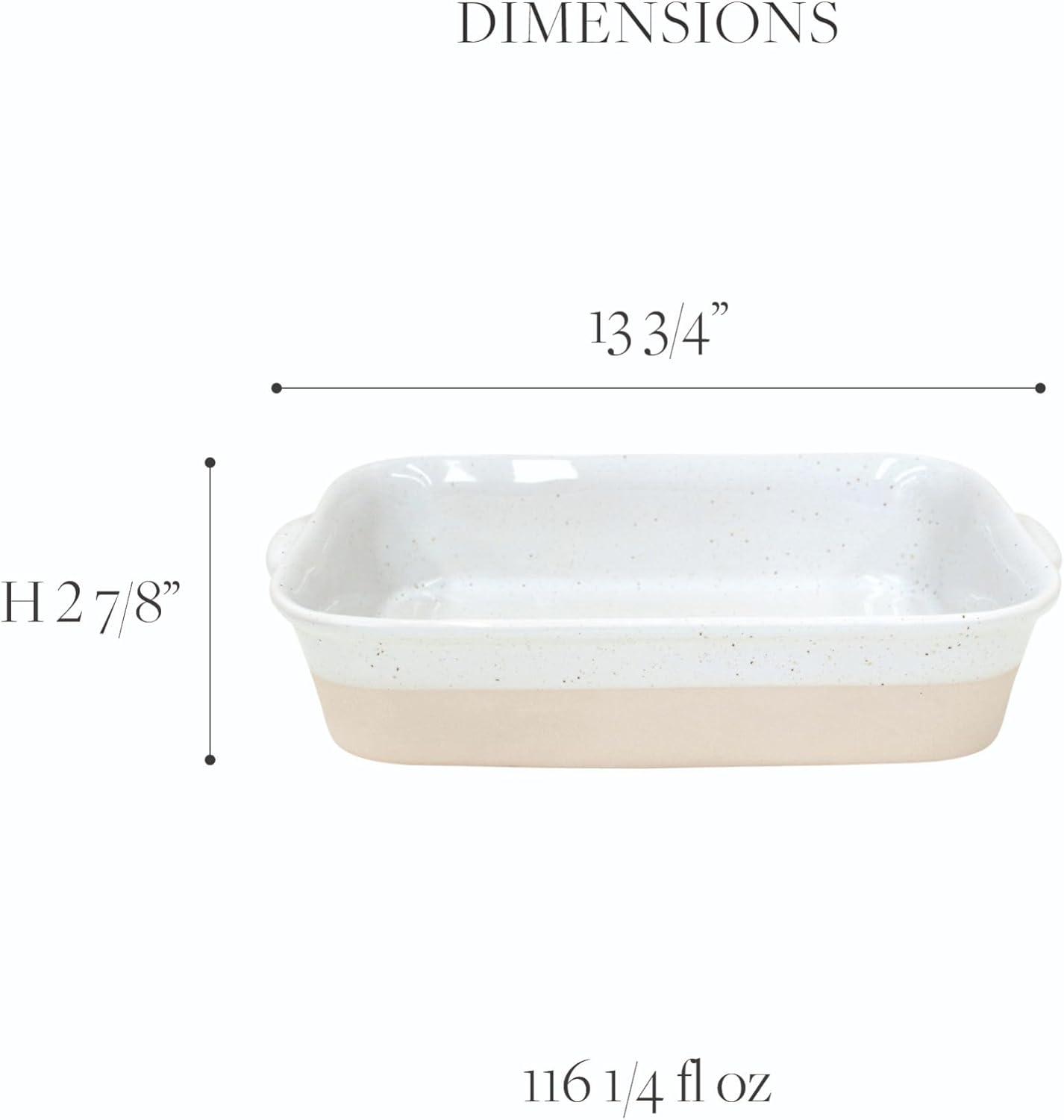 White Stoneware 13.75" x 9.5" Rectangular Baker