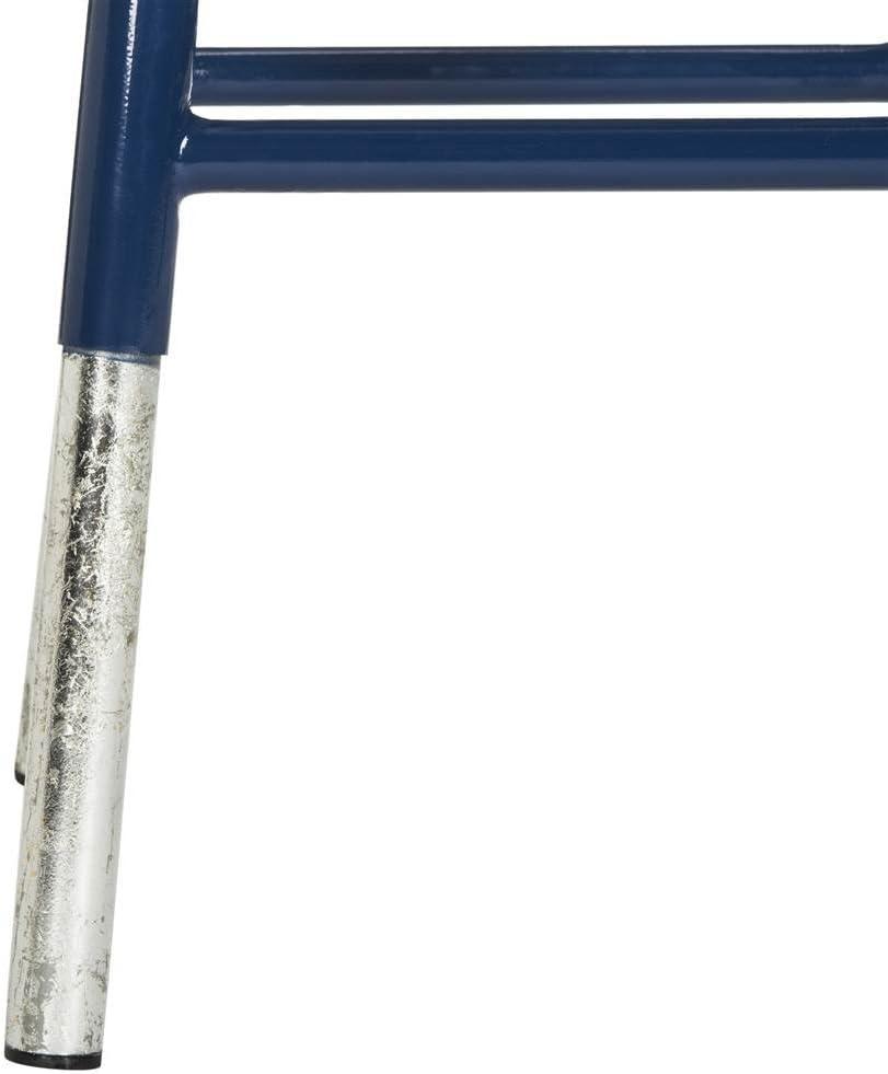 Kenzie Silver Dipped Counter Stool - FOX3211 - Navy/Silver - Safavieh Couture