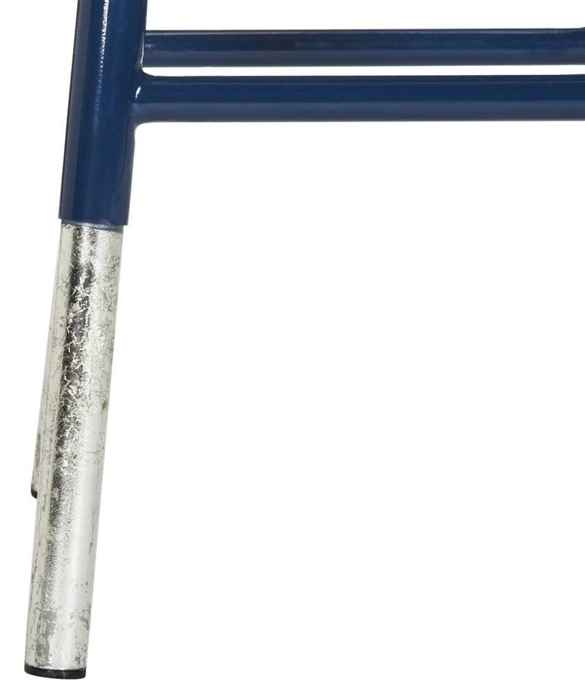 Kenzie Silver Dipped Counter Stool - FOX3211 - Navy/Silver - Safavieh Couture