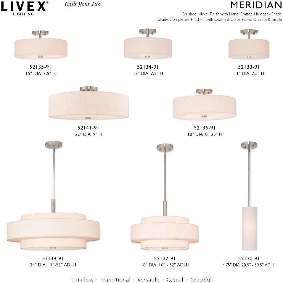 Livex Lighting Meridian 4 - Light Semi-Flush Mount in  Brushed Nickel