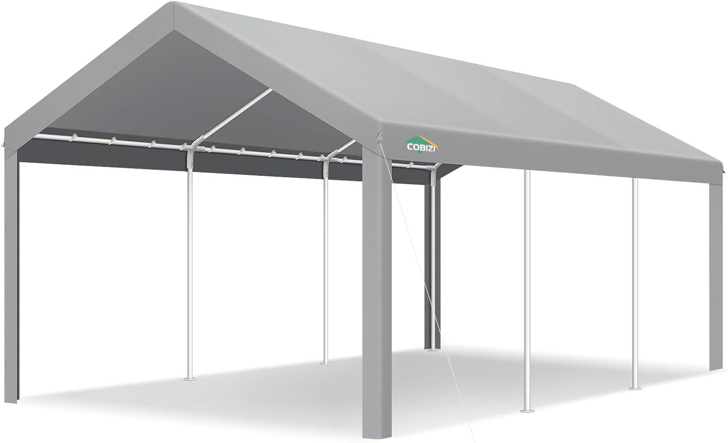 Cobizi Carport 10'x20' Heavy Duty Portable Garage, Upgraded Car Canopy