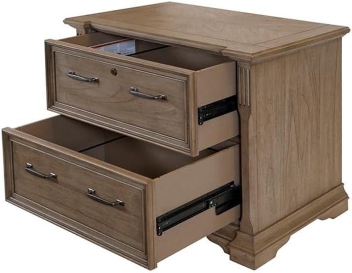 Bristol Traditional Wood Lateral File Light Brown - Martin Furniture: No Assembly, 2 Drawers, 26"H