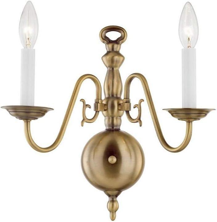 Livex Lighting Williamsburgh 2 - Light Wall Light in  Antique Brass