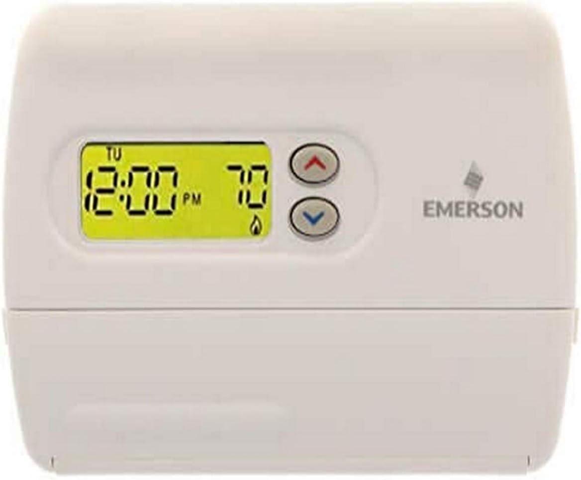 Emerson White Programmable Digital Heat Pump Thermostat