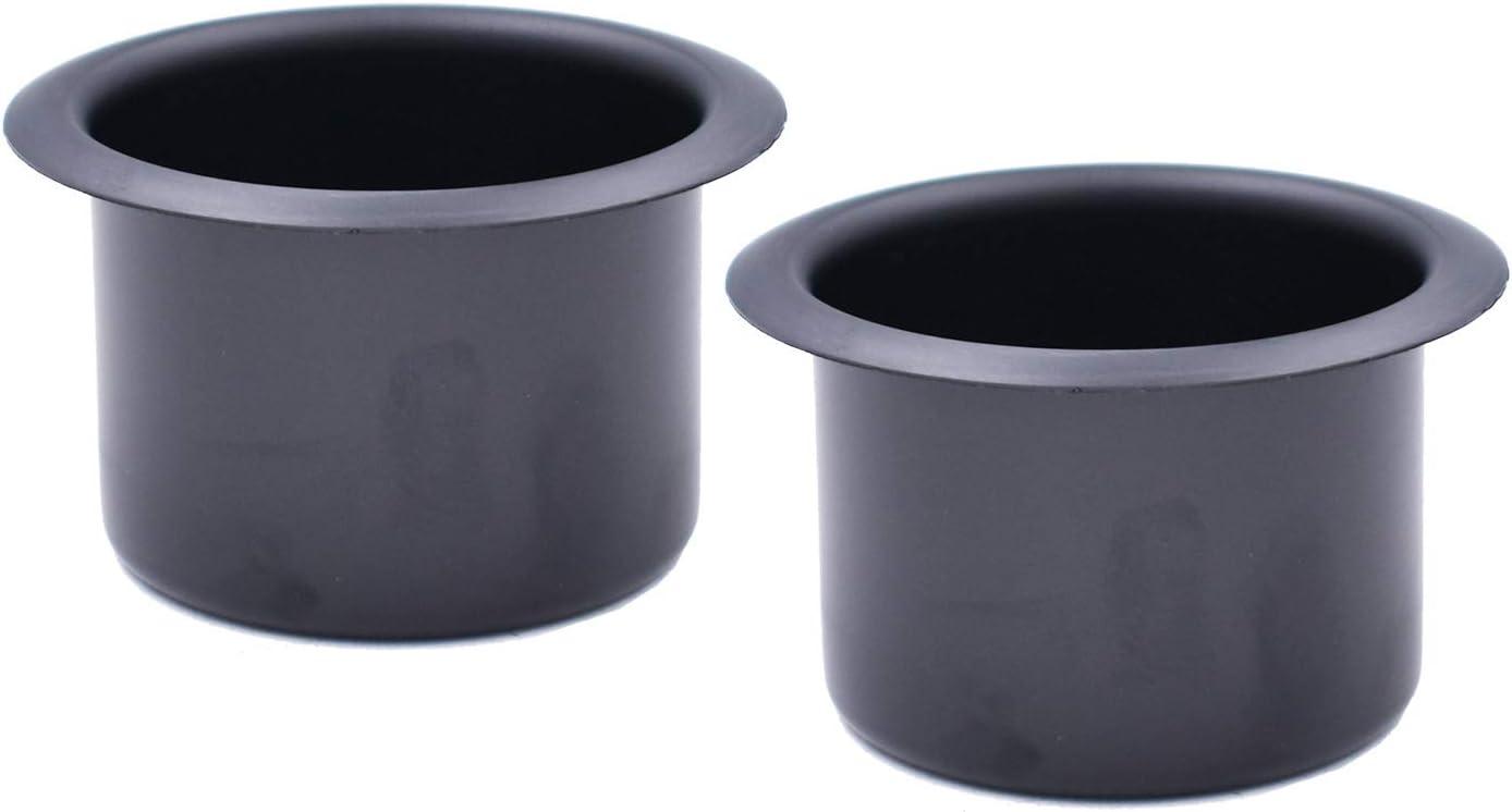 Black Plastic Drop-In Cup Holder Insert for Sofa, Boat, RV, and Car