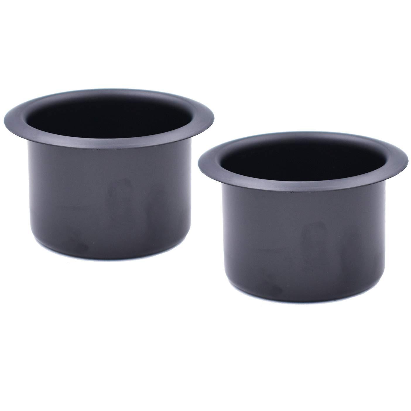 Black Plastic Drop-In Cup Holder Insert for Sofa, Boat, RV, and Car