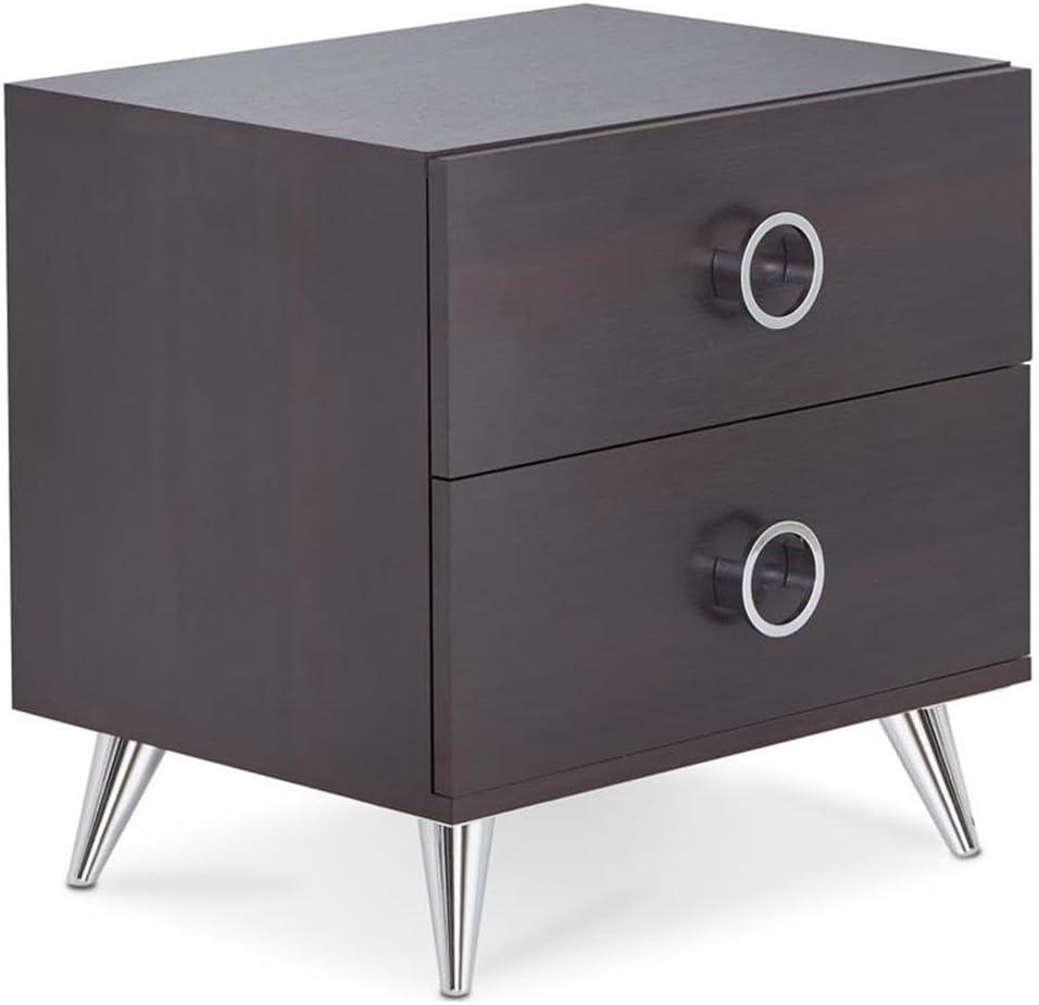 ACME Elms Accent Table with 2 Drawers in Black