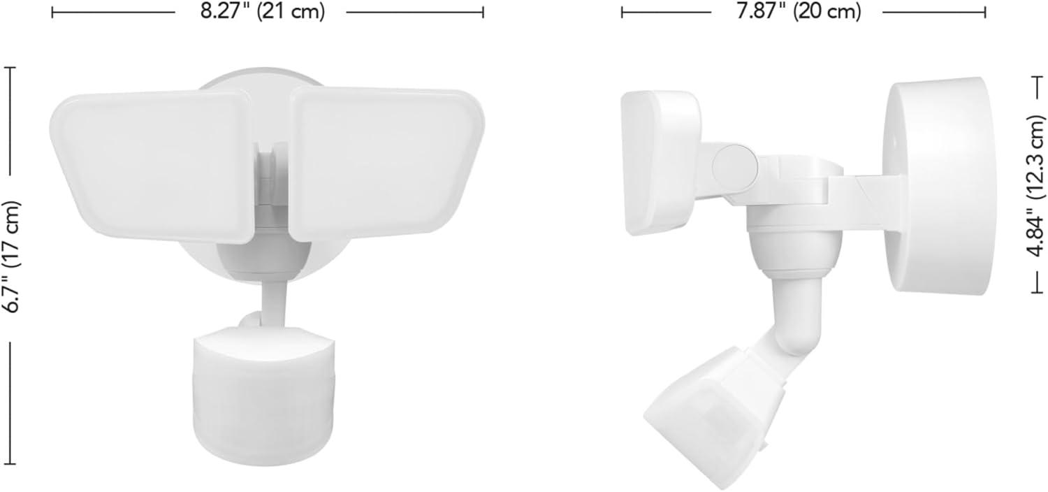 White LED Motion Activated Outdoor Floodlight with Dual Heads