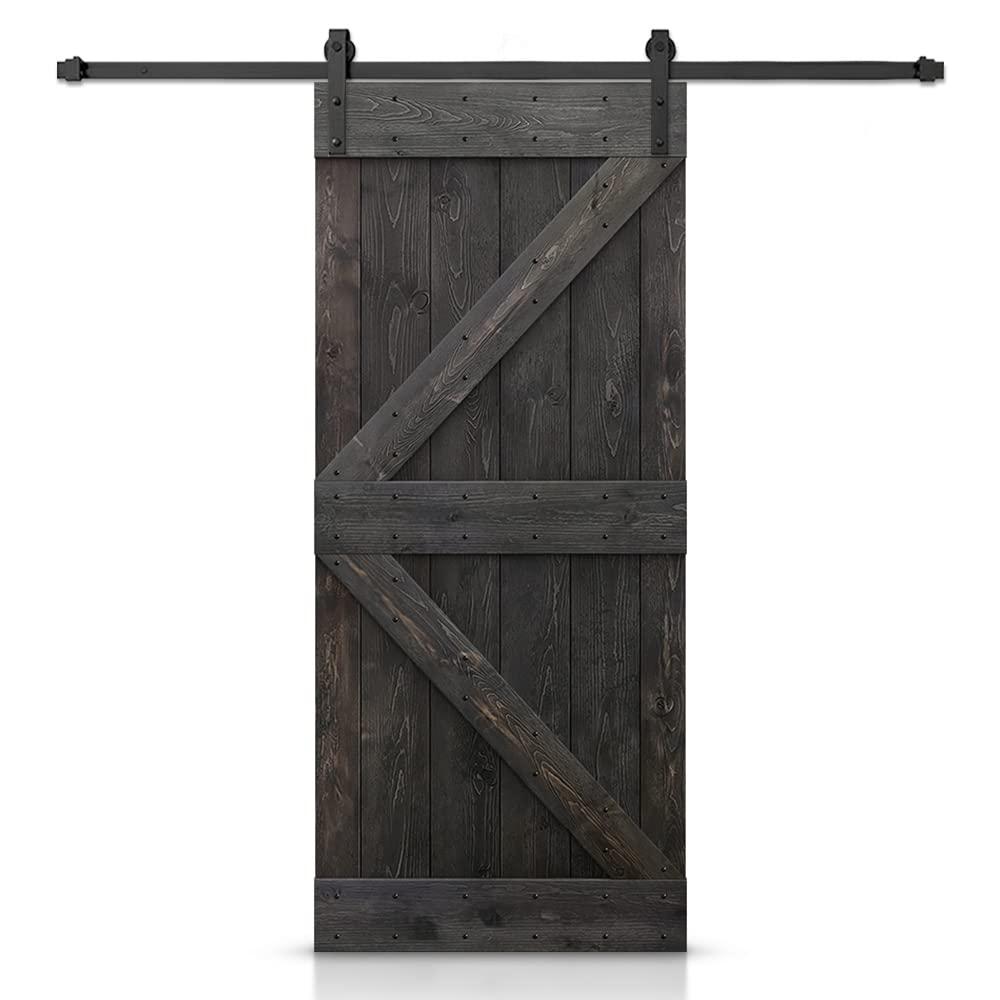 TMS 36'' x 84'' Solid Wood Paneled Painted with Installation Hardware Kit Barn Door
